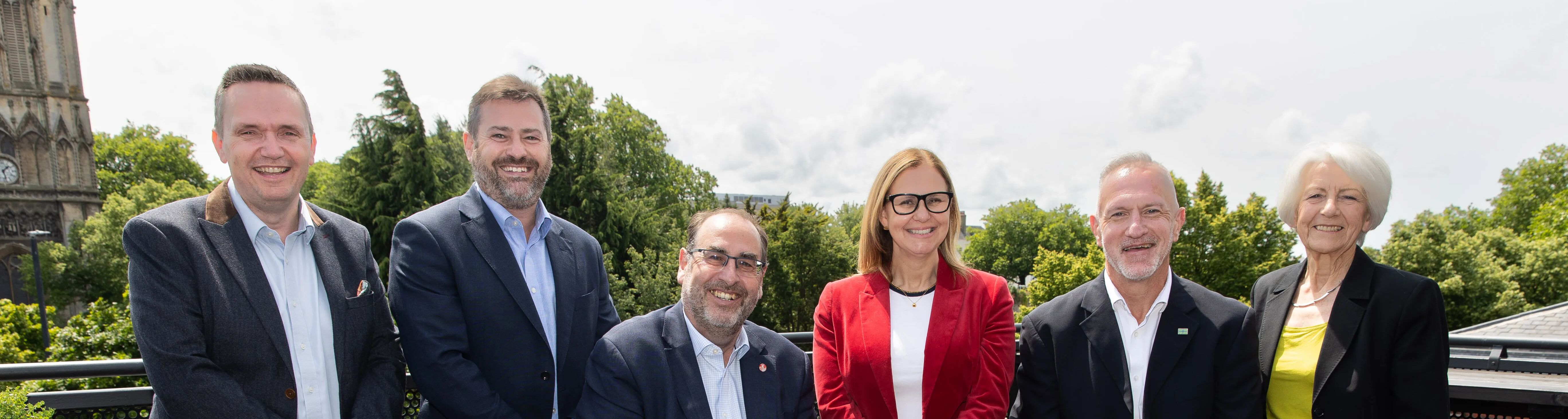 The Mayor and council leaders are pictured.