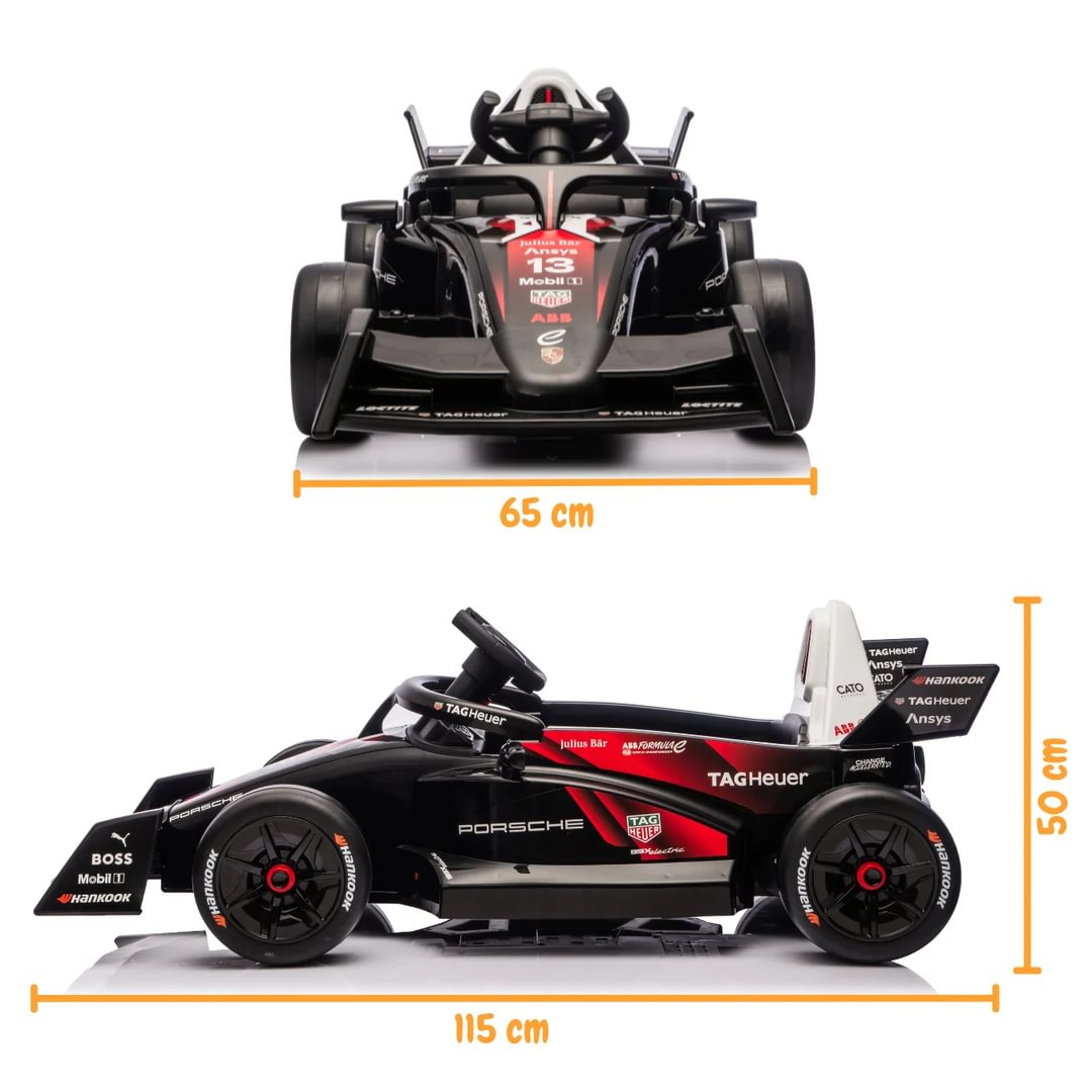 Porsche Formula 1 2025 Electric Kids Car 12V - Black - Berghoff toys