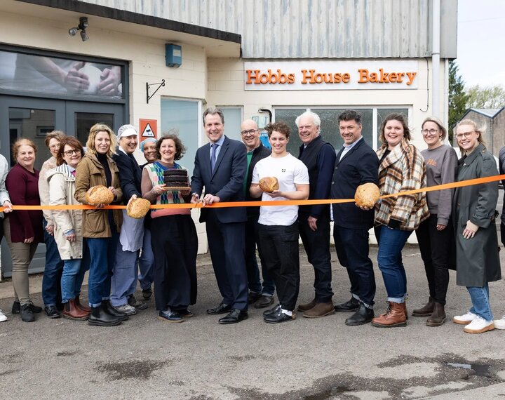 Photos of Mayor Norris opening the revamped Hobbs House Bakery HQ.