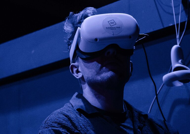 A person with a VR