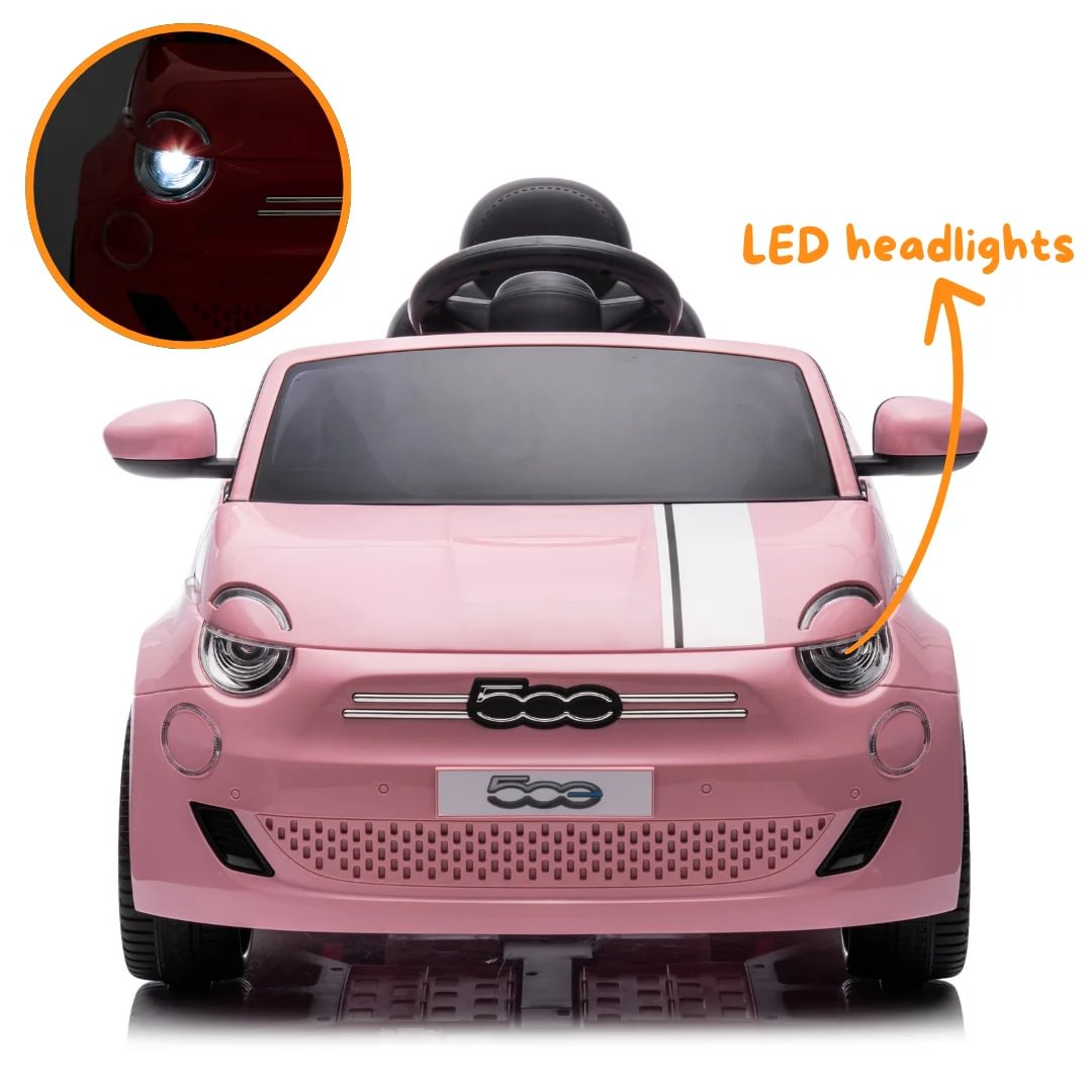 Fiat 500 Electric Car Kids Licensed 12v Ride On Electric Pink Fiat
