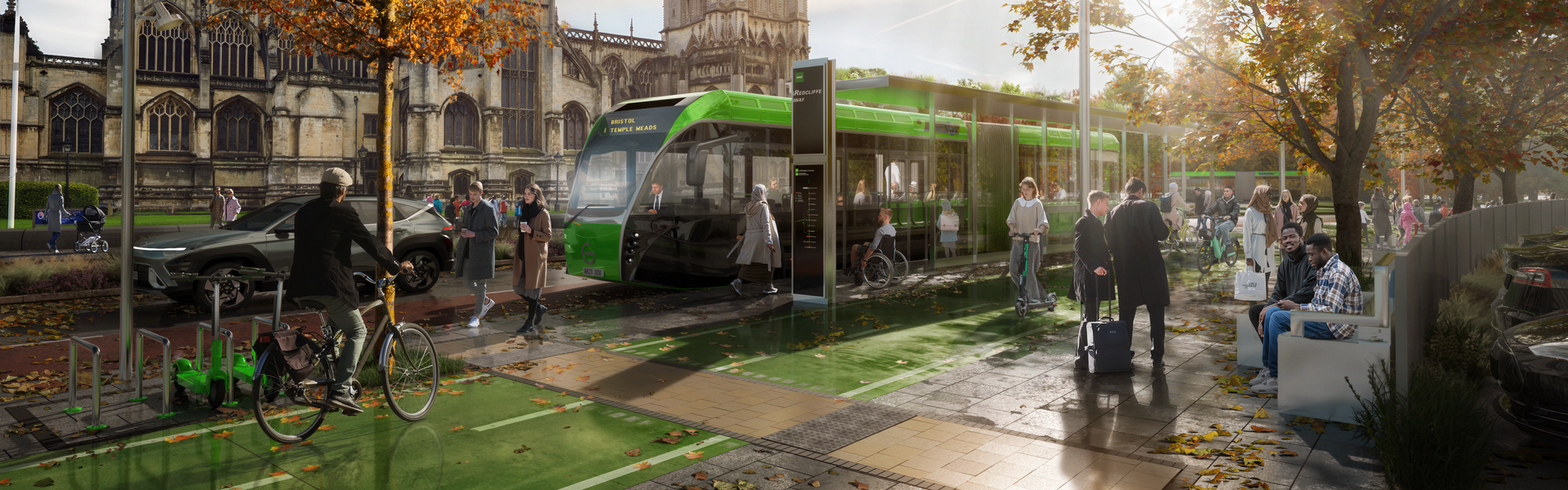 visual of mass transit in Bristol