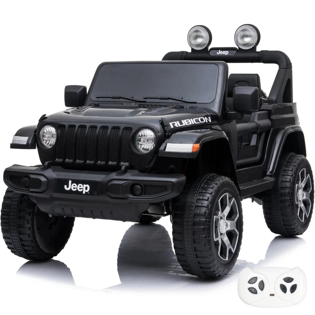 Jeep Wrangler Rubicon Ride-on Kids Car 12V - Black Jeep Wrangler Rubicon Ride-on Kids Car 12V - Black