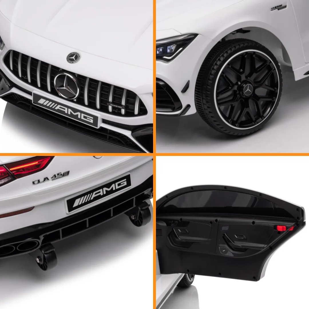 Voiture électrique Enfant Mercedes CLA45 AMG - Télécommande 2,4 GHz - Klaxon, LED, Musique - 1 à 4 Ans (Bleu)