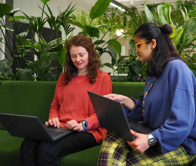People working together in a shared workspace