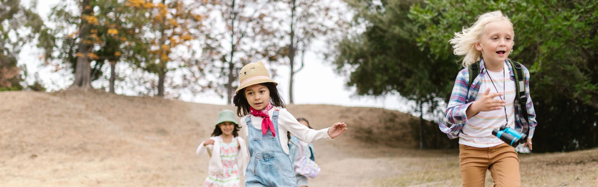 children running together outside