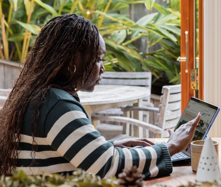Person working at a laptop