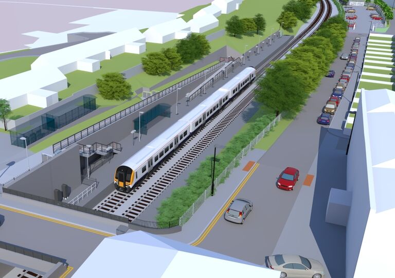 3d model of train station