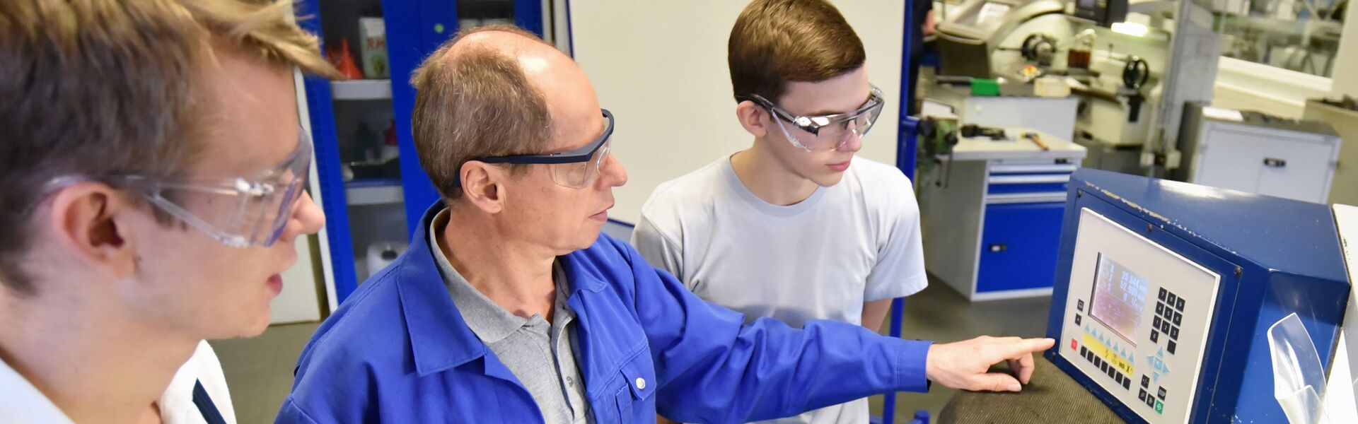 An engineer and their apprentices