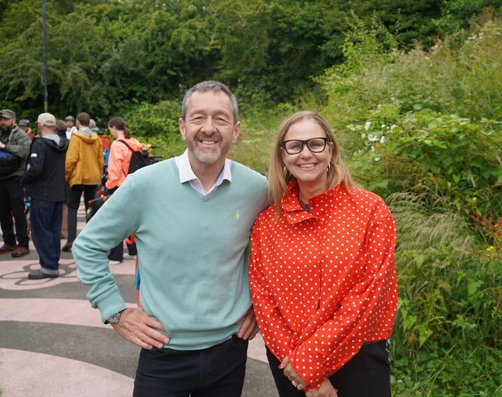 Chris Boardman and Mayor Helen Godwin