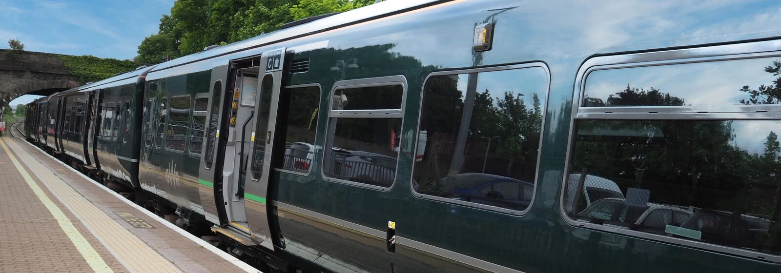 A train at a station platform