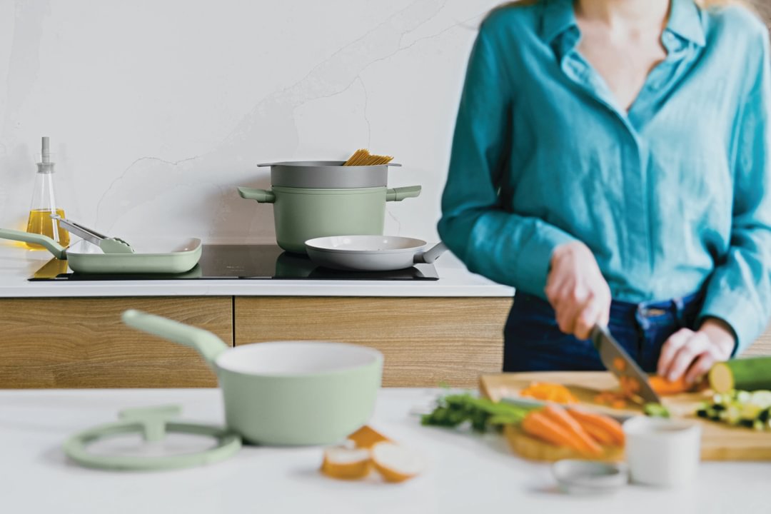 Covered stockpot non-stick Balance Sage 24x14cm