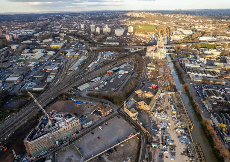 temple quarter from above - drone shot