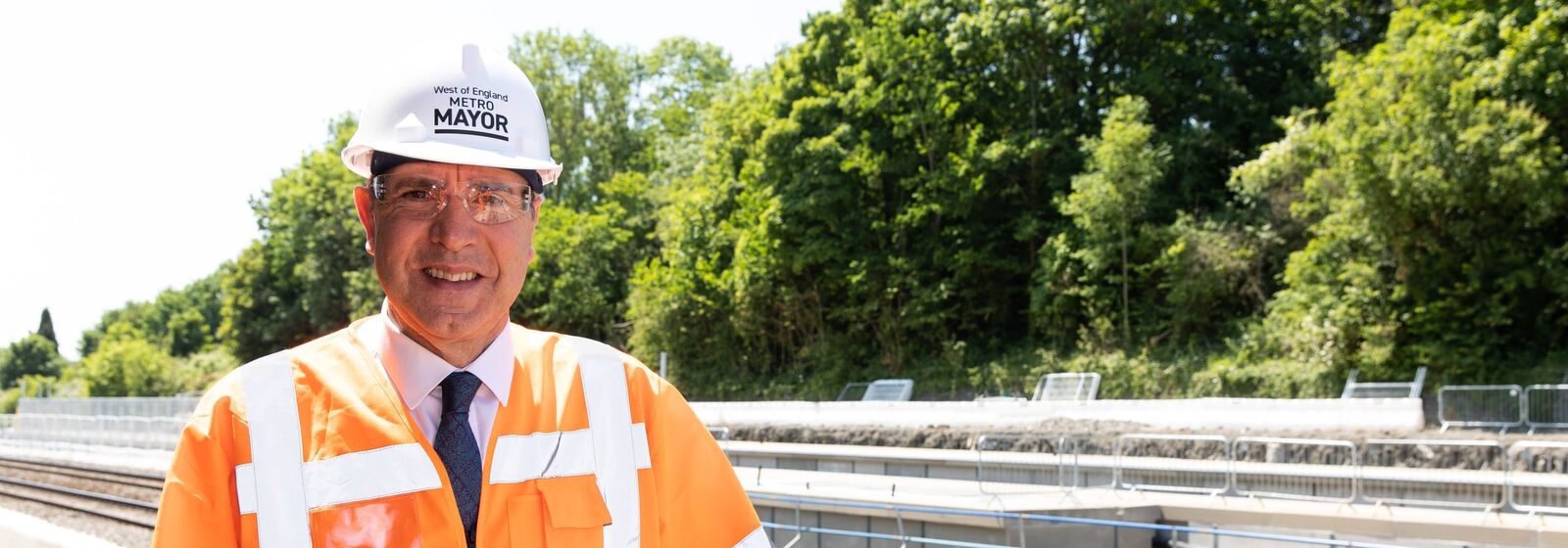 Dan Norris, the Mayor of the West of England, is pictured on the platform at Ashley Down during construction, ahead of it opening in 2024.