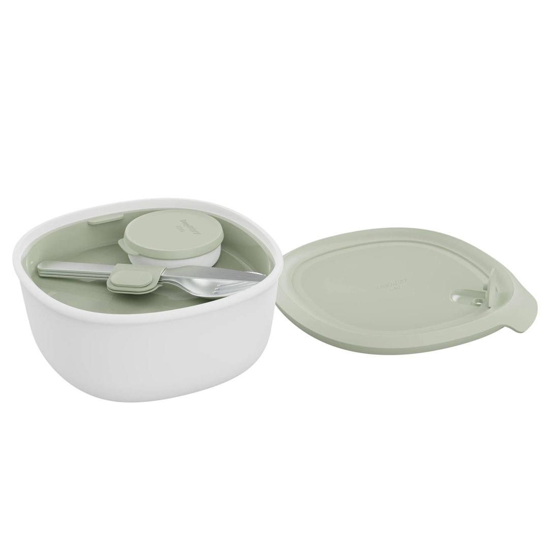 Lunchbox with flatware set Sage