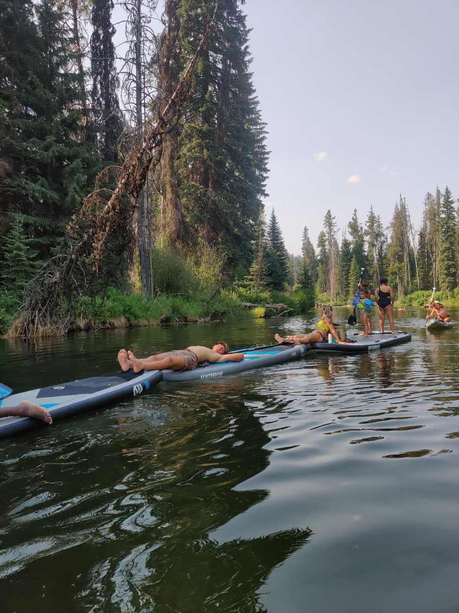 group on paddle boards