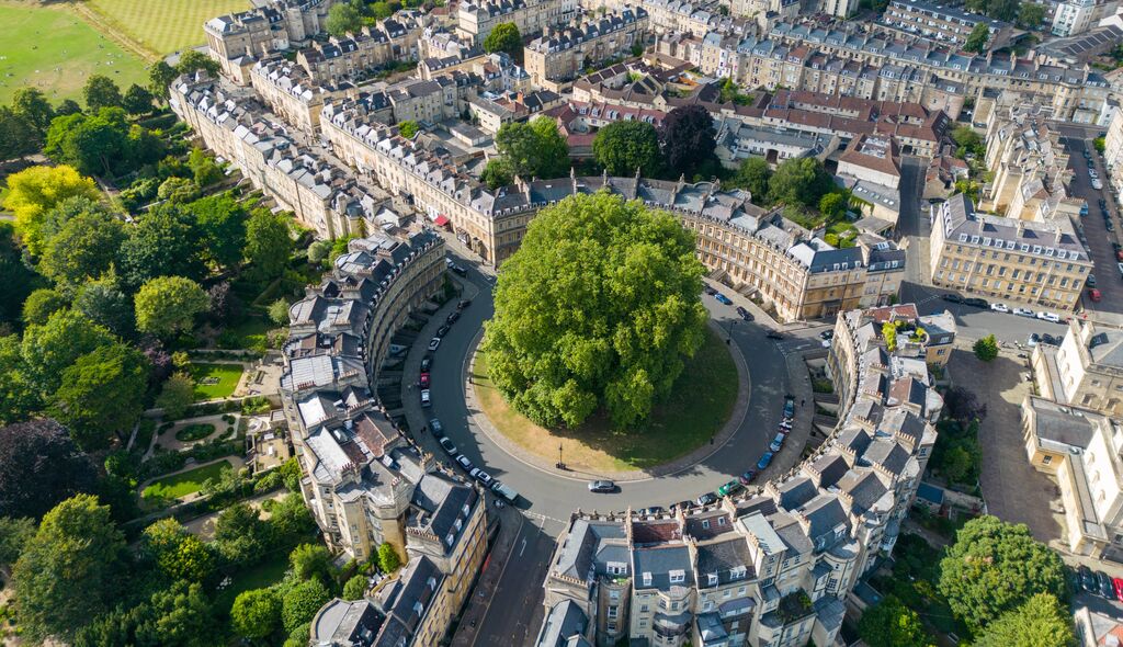 Circle of houses from above