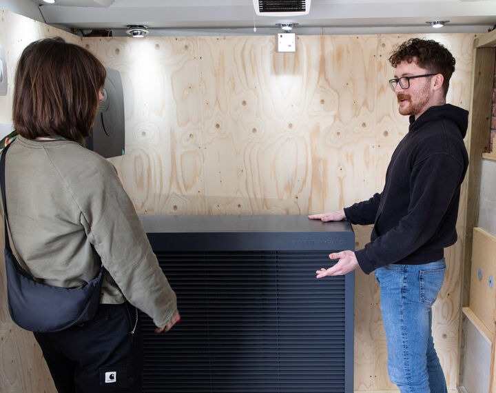 Man and woman chatting